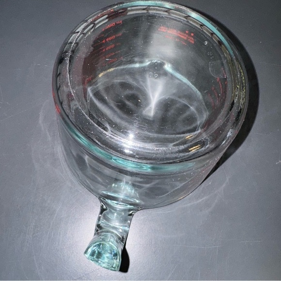 Pyrex 4 Cups 32 Oz 1000 ML 1 QT Large Clear Glass Measuring Bowl Cup Red USA - Picture 12 of 16